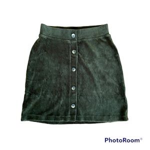 Dark Green Button Skirt NWOT
